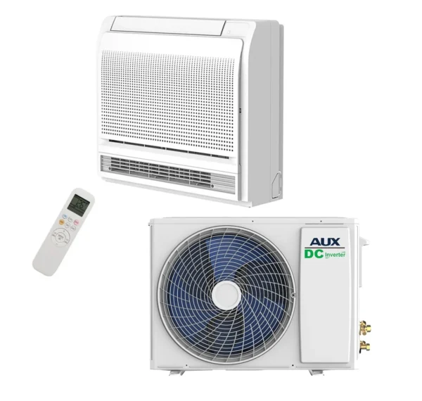 AUX Comfort Plus airco compleet systeem vloerconsole binnen buitenunit wifi