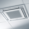 Daikin plafond-cassette binnenunit gemonteerd in modulair plafond, fluisterstil en energiezuinig
